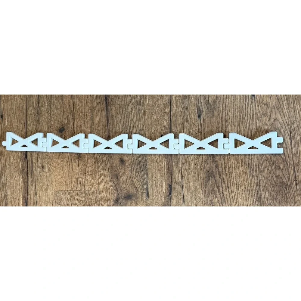 VTG Little Tikes Waffle Blocks 6 Piece Lot White Farm Fencing Replacement Pieces